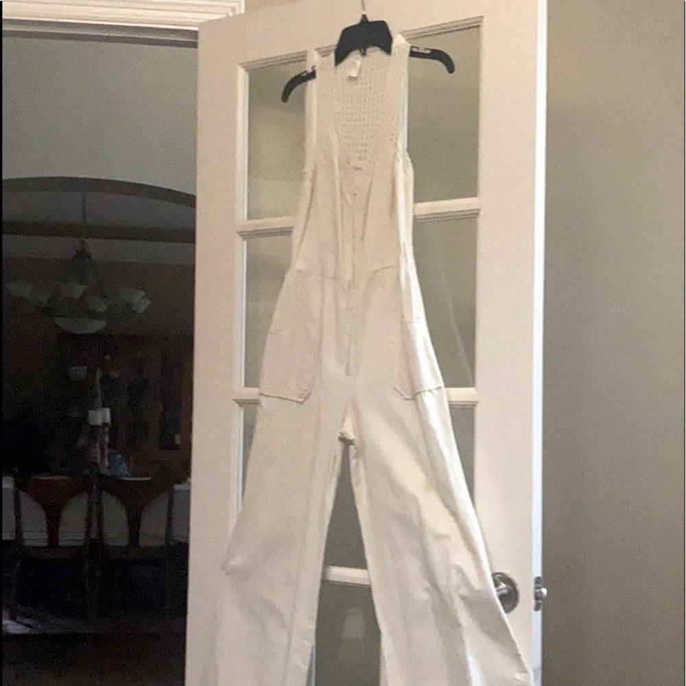 Vintage Crochet top Wide leg Jumpsuit 70s